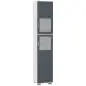Armario Alto de Baño Mueble Columna de Baño con 2 Puertas de Vidrio Templado y Estantes Ajustables 37x35x190 cm Blanco y