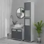 Armario Alto de Baño Mueble Columna de Baño con 2 Puertas de Vidrio Templado y Estantes Ajustables 37x35x190 cm Blanco y