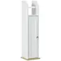 Armario de Baño con Soporte para el Papel Higiénico y Armario de 3 Compartimentos 20x20x80 cm Blanco