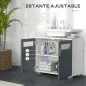 Mueble para Debajo del Lavabo Armario de Baño Bajo Lavabo con 2 Puertas de Vidrio Templado 69x35x59 cm Blanco y Gris