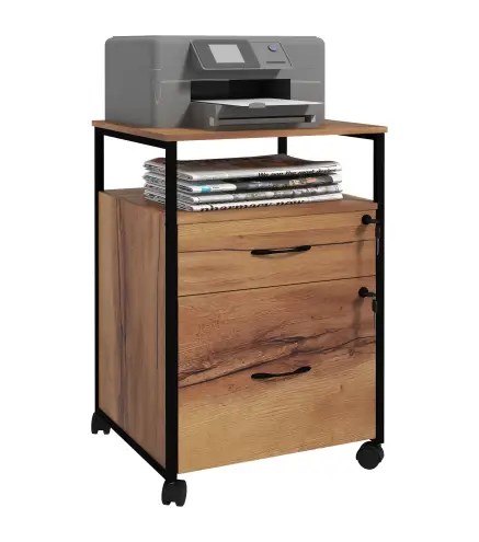 Cajonera de Oficina Cajonera para Escritorio con Ruedas Archivador para Tamaño Carta A4 44x40x66,5 cm Marrón Rústico