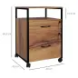 Cajonera de Oficina Cajonera para Escritorio con Ruedas Archivador para Tamaño Carta A4 44x40x66,5 cm Marrón Rústico