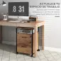 Cajonera de Oficina Cajonera para Escritorio con Ruedas Archivador para Tamaño Carta A4 44x40x66,5 cm Marrón Rústico