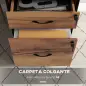 Cajonera de Oficina Cajonera para Escritorio con Ruedas Archivador para Tamaño Carta A4 44x40x66,5 cm Marrón Rústico