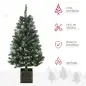 Árbol de Navidad Artificial 120 cm Árbol de Navidad Nevado con 328 Ramas y Soporte Metálico Decoración Navideña Verde