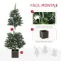 Árbol de Navidad Artificial 120 cm Árbol de Navidad Nevado con 328 Ramas y Soporte Metálico Decoración Navideña Verde