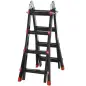 Escalera Telescópica de Aluminio 4 m Escalera Extensible Plegable con 8 Peldaños Ajustables y 2 Formas Carga 150 kg Escalera Telescópica de Aluminio 4 m Escalera Extensible Plegable con 8 Peldaños Ajustables y 2 Formas Carga 150 kg