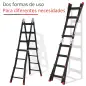 Escalera Telescópica de Aluminio 4 m Escalera Extensible Plegable con 8 Peldaños Ajustables y 2 Formas Carga 150 kg