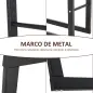Soporte para Leña de Metal Estante de Leña Leñero de Exterior para Interior y Exterior Carga 100 kg 40x25x100 cm Negro