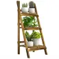 Soporte para Plantas de Madera de 3 Niveles Estantería para Plantas Plegable Soporte para Macetas 40x37x93 cm Natural