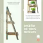 Soporte para Plantas de Madera de 3 Niveles Estantería para Plantas Plegable Soporte para Macetas 40x37x93 cm Natural