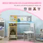 Escritorio Infantil de Madera con Silla y Mesa con Organizador y Pizarra Blanca para +5 Años 90x45x85 cm Gris