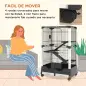 Jaula para Animales Pequeños con Ruedas 114x75x50 cm Valla para Mascotas con 3 Plataformas 3 Rampas Bandejas Extraíbles
