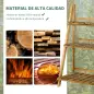 Soporte para Plantas de Madera de 3 Niveles Estantería para Plantas Plegable Soporte para Macetas 60x37x93 cm Natural