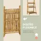 Soporte para Plantas de Madera de 3 Niveles Estantería para Plantas Plegable Soporte para Macetas 60x37x93 cm Natural