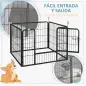 Parque para Perros de 4 Paneles Parque de Juegos Plegable para Mascotas para Exterior e Interior 82x82x60 cm Gris