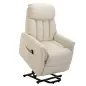 Sillón Levanta Personas Silla Reclinable Elevador con Reposapiés Mando a Distancia Reclinación 145° 80x94x104 cm Crema