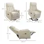 Sillón Levanta Personas Silla Reclinable Elevador con Reposapiés Mando a Distancia Reclinación 145° 80x94x104 cm Crema