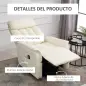 Sillón Levanta Personas Silla Reclinable Elevador con Reposapiés Mando a Distancia Reclinación 145° 80x94x104 cm Crema