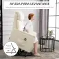 Sillón Levanta Personas Silla Reclinable Elevador con Reposapiés Mando a Distancia Reclinación 145° 80x94x104 cm Crema
