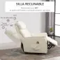 Sillón Levanta Personas Silla Reclinable Elevador con Reposapiés Mando a Distancia Reclinación 145° 80x94x104 cm Crema