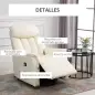 Sillón Levanta Personas Silla Reclinable Elevador con Reposapiés Mando a Distancia Reclinación 145° 80x94x104 cm Crema