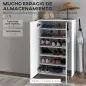 Mueble Zapatero con Espejo para 18 Pares de Zapatos con 5 Estantes Ajustables para Recibidor 60x32x95 cm Blanco