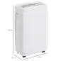 Deshumidificador Eléctrico 12L/Días Silencioso con 4 Modos 2 Velocidades 29x18x49 cm Blanco