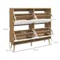 Mueble Zapatero con 4 Cajones Abatibles y Estantes Ajustables Armario de Zapatos para 16 Pares 95x26x95 cm Natural