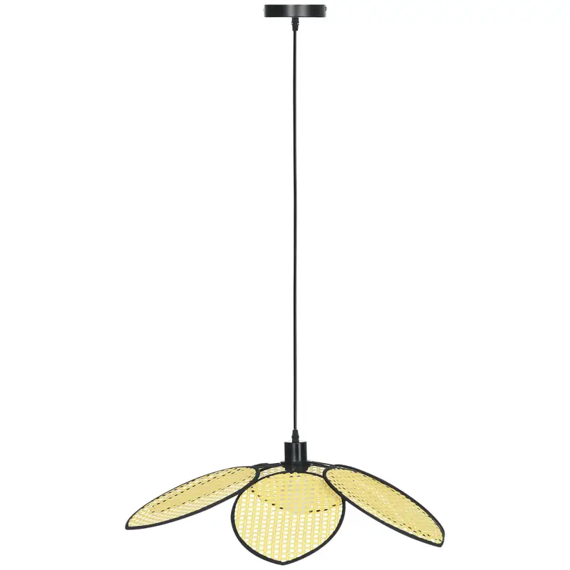 Lámpara Colgante Lámpara de Techo de Ratán Sintético Iluminación de Techo E27 con Cable Ajustable Ø68x115 cm Natural Lámpara Colgante Lámpara de Techo de Ratán Sintético Iluminación de Techo E27 con Cable Ajustable Ø68x115 cm Natural
