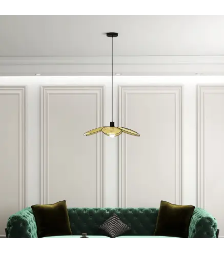 Lámpara Colgante Lámpara de Techo de Ratán Sintético Iluminación de Techo E27 con Cable Ajustable Ø68x115 cm Natural