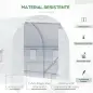 Invernadero de Túnel con Puerta Enrollable y 6 Ventanas para Cultivo Plantas Verduras 445x200x200 cm Blanco