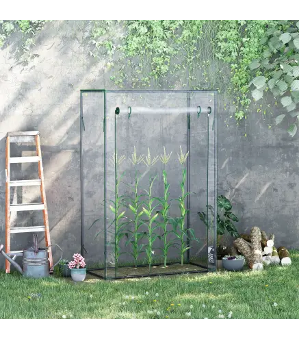 Invernadero con Puerta Enrollable y Estructura de Acero Invernadero de Jardín Terraza Patio 100x50x150 cm Transparente