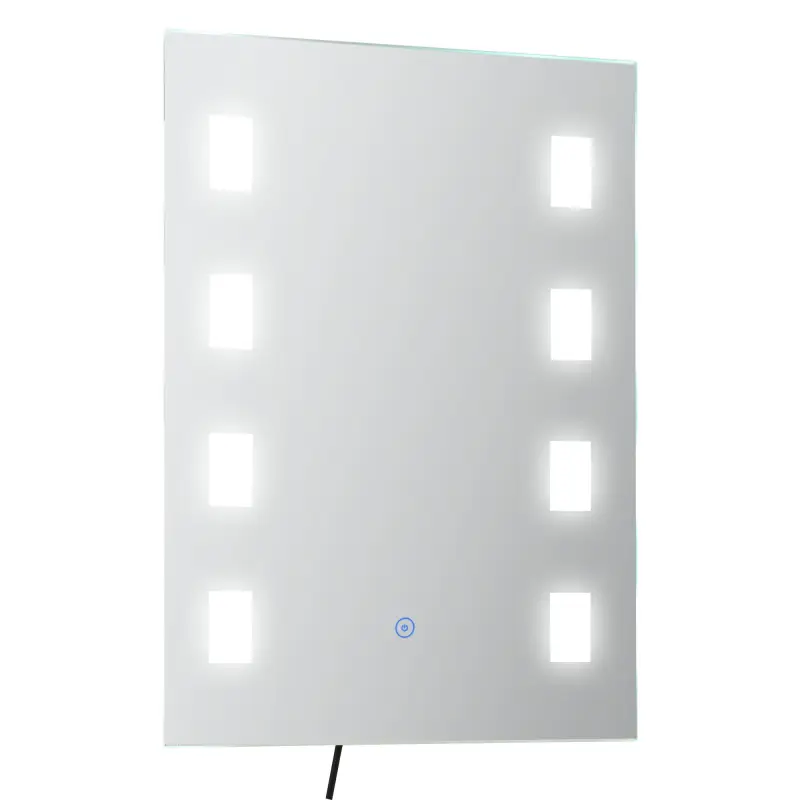 Espejo de Baño con Luz LED con Función de Antivaho Marco de Aluminio e Interruptor Táctil 70x50 cm Plata Espejo de Baño con Luz LED con Función de Antivaho Marco de Aluminio e Interruptor Táctil 70x50 cm Plata