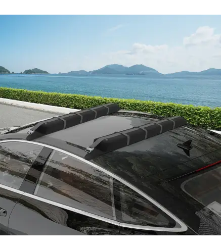 Barras de Transversales de Techo de Coche Baca Portaequipajes con Función Autoinflable Carga máx.75 kg 89x12x8 cm Negro