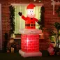 Papá Noel Hinchable con Chimenea Navidad Hinchable con 2 Luces LED e Inflador Eléctrico 80x70x210 cm Multicolor