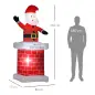 Papá Noel Hinchable con Chimenea Navidad Hinchable con 2 Luces LED e Inflador Eléctrico 80x70x210 cm Multicolor