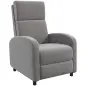 Sillón Relax Reclinable hasta 160° Sofá Reclinable Moderno con Reposapiés Soporta hasta 120 kg 64x86x102 cm Gris
