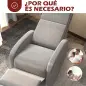 Sillón Relax Reclinable hasta 160° Sofá Reclinable Moderno con Reposapiés Soporta hasta 120 kg 64x86x102 cm Gris