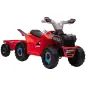 Quad Eléctrico para Niños con Remolque Coche Eléctrico Cuatrimoto para Niños de 18-36 Meses 106x41,5x48,5 cm Rojo