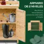 Armario de Jardín de Madera Armario Exterior con 2 Puertas Estante Patas Elevadas para Terraza Patio 83x40x92 cm Natural