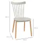 Juego de 4 Sillas de Comedor Estilo Nórdico con Respaldo de Polipropileno y Patas de Madera 48x52,5x83 cm Gris