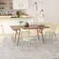 Juego de 4 Sillas de Comedor Estilo Nórdico con Respaldo de Polipropileno y Patas de Madera 48x52,5x83 cm Natural