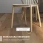 Juego de 4 Sillas de Comedor Estilo Nórdico con Respaldo de Polipropileno y Patas de Madera 48x52,5x83 cm Natural