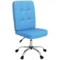Silla de Oficina sin Brazos Silla de Escritorio Giratorio de Piel Sintética con Altura Ajustable 45x59x90-100 cm Azul Silla de Oficina sin Brazos Silla de Escritorio Giratorio de Piel Sintética con Altura Ajustable 45x59x90-100 cm Azul