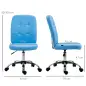 Silla de Oficina sin Brazos Silla de Escritorio Giratorio de Piel Sintética con Altura Ajustable 45x59x90-100 cm Azul Silla de Oficina sin Brazos Silla de Escritorio Giratorio de Piel Sintética con Altura Ajustable 45x59x90-100 cm Azul