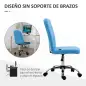 Silla de Oficina sin Brazos Silla de Escritorio Giratorio de Piel Sintética con Altura Ajustable 45x59x90-100 cm Azul Silla de Oficina sin Brazos Silla de Escritorio Giratorio de Piel Sintética con Altura Ajustable 45x59x90-100 cm Azul