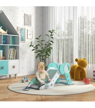 Tobogán para Niños Plegable Tobogán Infantil para Niños de 18-36 Meses con 3 Peldaños Antideslizantes 120x53x53cm Verde