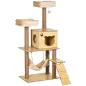 Árbol Rascador para Gatos Altura 130 cm Torre para Gatos con Postes Rascadores de Yute Camas Hamaca 60x40x130 cm Natural