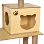 Árbol Rascador para Gatos Altura 130 cm Torre para Gatos con Postes Rascadores de Yute Camas Hamaca 60x40x130 cm Natural